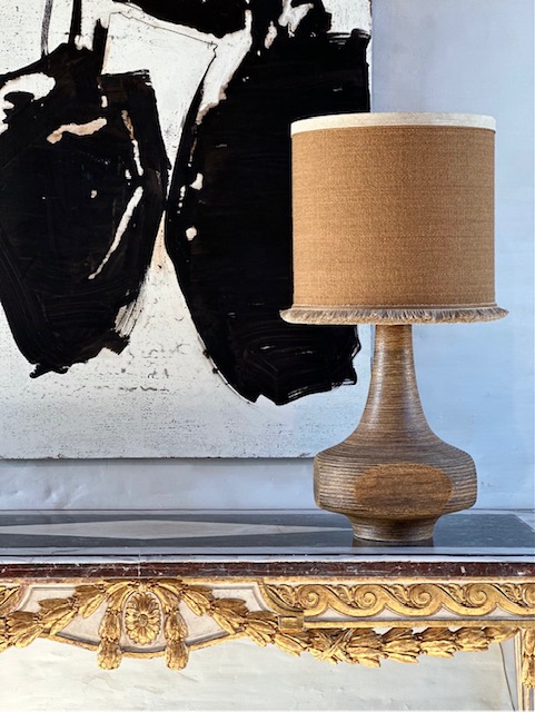 ceramic lamp with bespoke shade