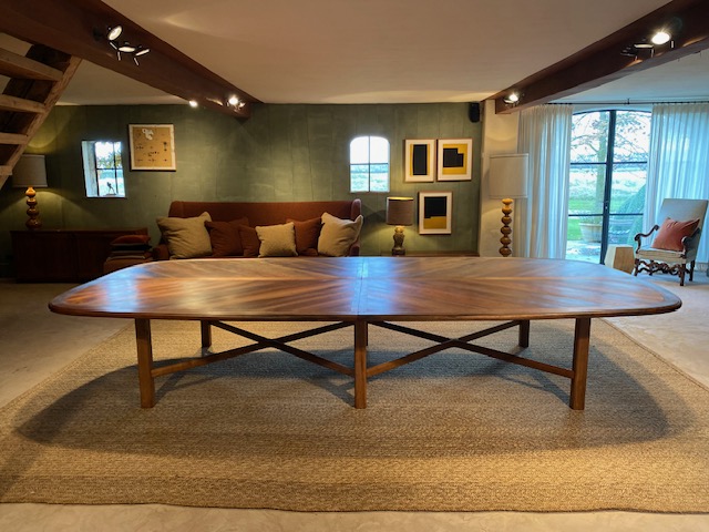 exceptional dining table walnut herringbone