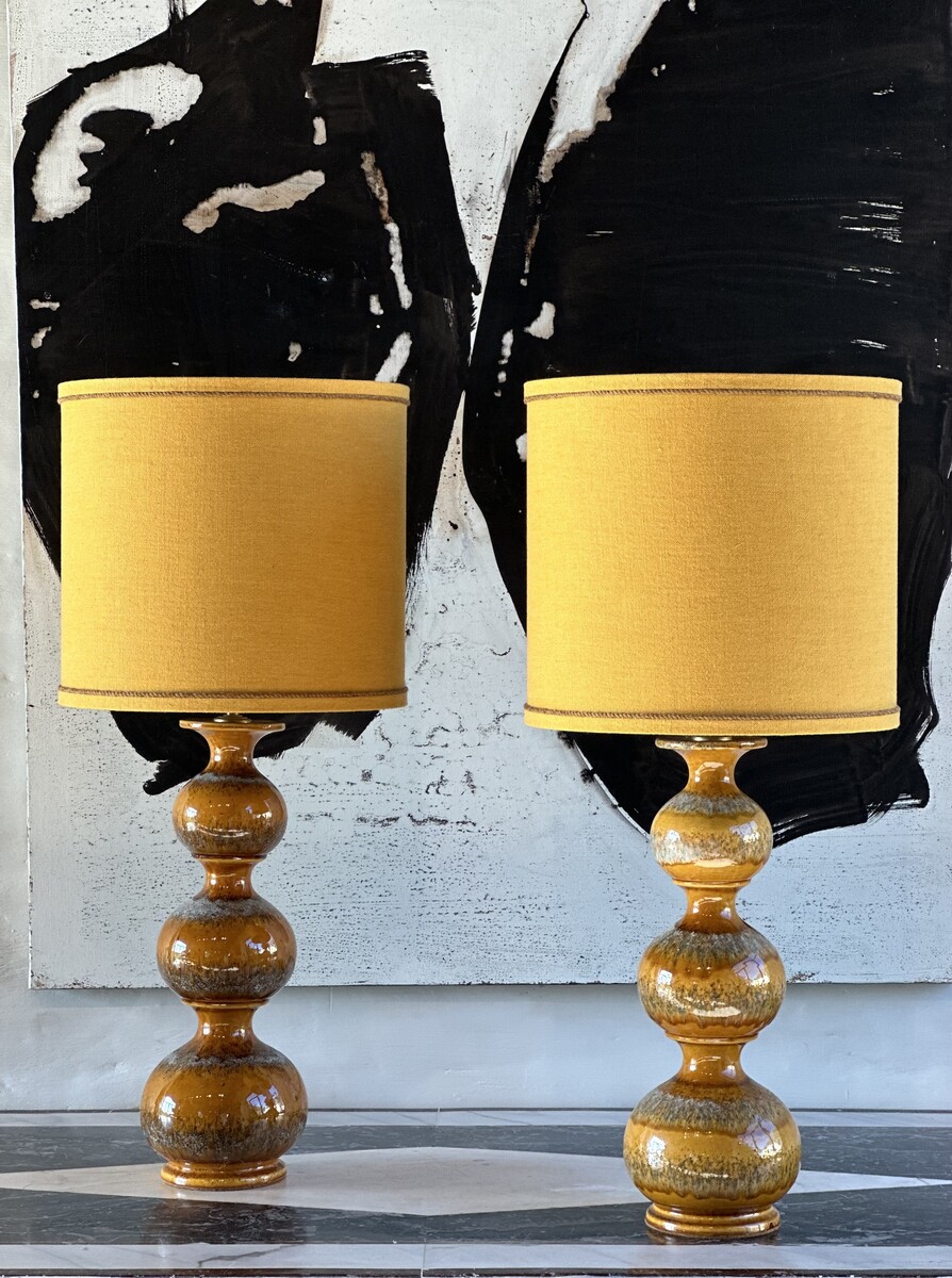 Pair ceramic lamps by Kaiser 1960