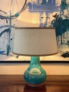 turquoise glazed ceramic lamp